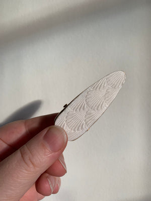 Open image in slideshow, Art Deco Polymer Clay Brass Hair clip
