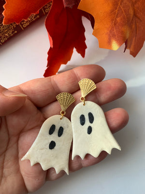 Open image in slideshow, Spooky Scary Ghost Earrings
